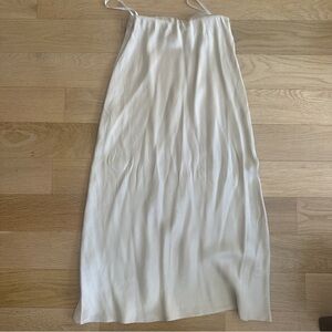 Damsel & Silk Champagne Silk Midi Skirt